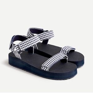 JCrew navy gingham sandals